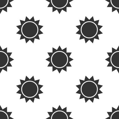 Gri güneş simgesi izole Dikişsiz desen beyaz arka plan üzerinde. Vektör çizim