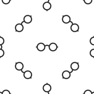 Gri Gözlük simgesi beyaz arka plan üzerinde izole dikişsiz desen. Gözlük çerçeve sembolü. Vektör İllüstrasyonu