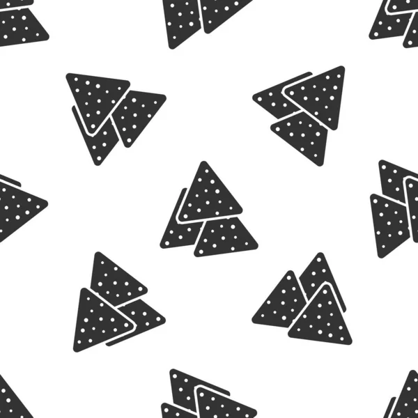 Šedá nachos ikona izolovaně bezproblémová na bílém pozadí. Tortilla Chips nebo nachos Tortillas. Tradiční mexické rychlé občerstvení. Vektorová ilustrace — Stockový vektor