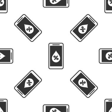 Akıllı ev simgesi için Gri Nem beyaz arka plan üzerinde izole sorunsuz desen. Hava ve meteoroloji, termometre sembolü. Vektör İllüstrasyonu