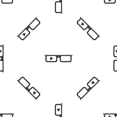 Gri Akıllı gözlükler, beyaz arka plan üzerinde izole edilmiş dikişsiz desen ligözlük simgesine monte edilmiştir. Kamera ve ekran ile giyilebilir elektronik akıllı gözlük. Vektör İllüstrasyonu