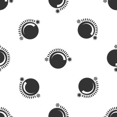 Gri Termostat simgesi beyaz arka plan üzerinde izole dikişsiz desen. Sıcaklık kontrolü. Vektör İllüstrasyonu