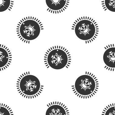 Gri Termostat simgesi beyaz arka plan üzerinde izole dikişsiz desen. Sıcaklık kontrolü. Vektör İllüstrasyonu