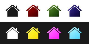 House simgesini siyah beyaz arkaplanda ayır. Ev sembolü. Vektör İllüstrasyonu
