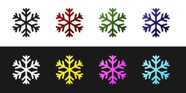 SetSnowflake icon isolated on black and white background. Vector Illustration — Stock Vector