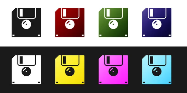 Ange diskett för dator datalagring ikon isolerad på svart och vit bakgrund. Diskett-tecken. Vektor illustration — Stock vektor