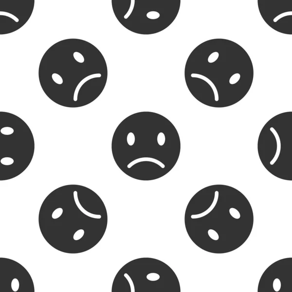Grau trauriges Lächeln Symbol isoliert nahtlose Muster auf weißem Hintergrund. Emoticon Gesicht. Vektorillustration — Stockvektor