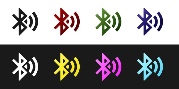Stel Bluetooth verbonden icoon geïsoleerd op zwart-wit achtergrond. Vector illustratie — Stockvector