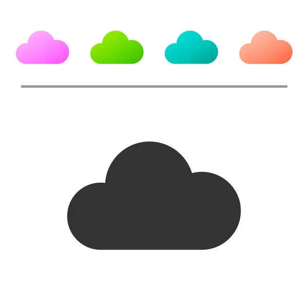 Icono de Nube Gris aislado sobre fondo blanco. Establecer icono en los botones de color. Ilustración vectorial — Vector de stock