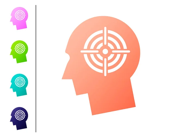 Coral Head hunting concept icon isolated on white background. Business target or Employment sign. Human resource and recruitment for business. Set icon in color buttons. Vector Illustration — Stock Vector