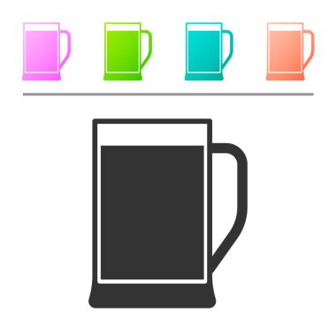 Gri cam bira simgesi beyaz arka planda izole. Renk düğmelerinde simgeyi ayarlayın. Vektör Illustration