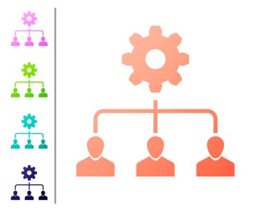 Mercan Kurşun yönetim simgesi beyaz arka planda yalıtılmış. Simgeyi renk düğmelerinde ayarlayın. Vektör İllüstrasyonu