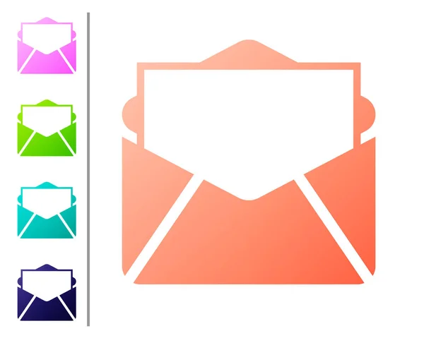 Corail Mail et e-mail icône isolée sur fond blanc. E-mail du symbole de l'enveloppe. Signe de message électronique. Définir l'icône dans les boutons de couleur. Illustration vectorielle — Image vectorielle