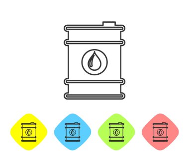 Gri Varil petrol hattı simgesi beyaz arka plan üzerinde izole. Renk eşkenar dörtgen düğmelerinde simgeyi ayarlayın. Vektör İllüstrasyonu