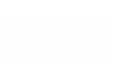 Siyah Beyaz arka plan üzerinde alışveriş sepeti satır simgesi kaldır. Online satın alma konsepti. Teslimat hizmeti işareti. Süpermarket sepeti ve X işareti. 4k Video hareket grafik animasyon