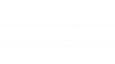 Beyaz arka plan üzerinde Siyah Alışveriş sepeti satır simgesi. Online satın alma konsepti. Teslimat hizmeti işareti. Alışveriş sepeti sembolü. 4k Video hareket grafik animasyon