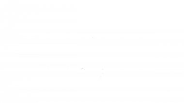 Beyaz arka plan üzerinde yaprak çizgi simgesi ile Siyah Ampul. Eko enerji kavramı. Alternatif enerji konsepti. 4k Video hareket grafik animasyon