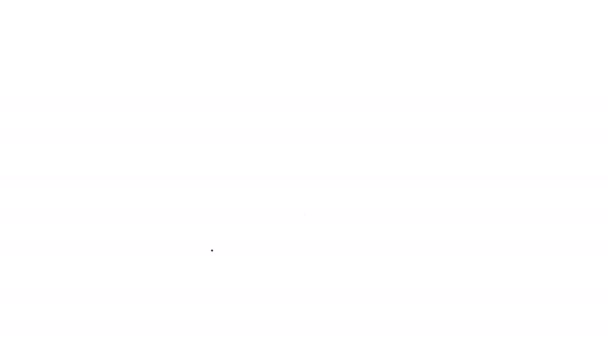 Signo colgante negro con texto Cerrar icono de línea sobre fondo blanco. Tema comercial para cafetería o restaurante. Animación gráfica de vídeo 4K — Vídeos de Stock