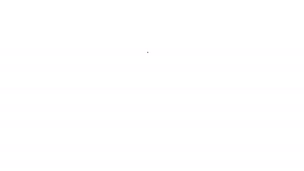 Letrero negro colgando icono de línea sobre fondo blanco. Adecuado para anuncios bar, cafetería, pub, restaurante. Animación gráfica de vídeo 4K — Vídeo de stock