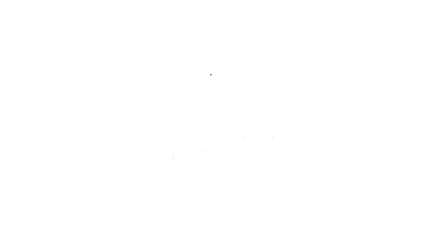 Signo colgante negro con texto Icono de línea de puerta abierta sobre fondo blanco. Animación gráfica de vídeo 4K — Vídeos de Stock