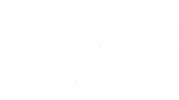 Schwarzes Handy und Warenkorbzeilen-Symbol auf weißem Hintergrund. Online-Kauf-Symbol. Supermarkt-Warenkorb Symbol. 4k Video Motion Graphic Animation — Stockvideo