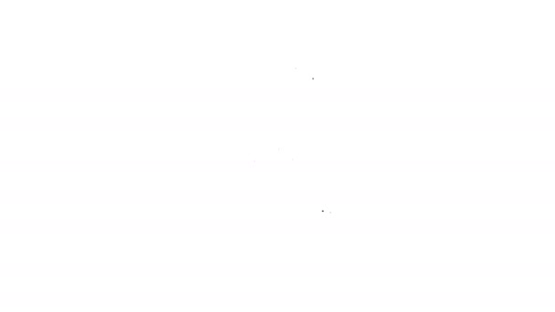 Icono de línea de teléfono móvil y carrito de compras negro sobre fondo blanco. Símbolo de compra online. Símbolo de cesta de supermercado. Animación gráfica de vídeo 4K — Vídeos de Stock