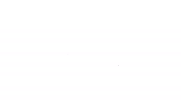 Ícone de linha de carro hidrogênio preto no fundo branco. Sinal da estação H2. Célula de combustível de hidrogênio carro eco ambiente amigável zero emissão. Animação gráfica em movimento de vídeo 4K — Vídeo de Stock