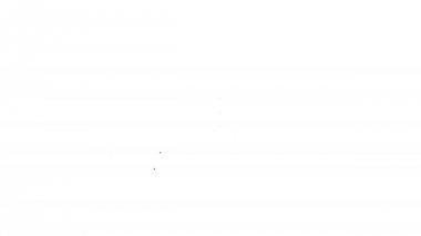 Beyaz arka plan üzerinde Siyah Mali belge satır satır simgesi. Fatura ve para simgesi. Bütçe planlama, para tasarrufu ve borç kavramı ödeme. 4k Video hareket grafik animasyon