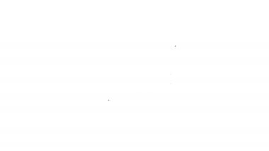 Beyaz arka planda Siyah İmzalı belge satır simgesi. Kalem imza ile bir sözleşme imzalıyor. Belge işaretini edin. 4k Video hareket grafik animasyon