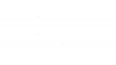 Beyaz arka plan üzerinde siyah Müşteri hizmetleri sunucu satırı simgesi. Erkek operatör ile teknik destek konsepti. Çağrı merkezi tabelası. 4k Video hareket grafik animasyon