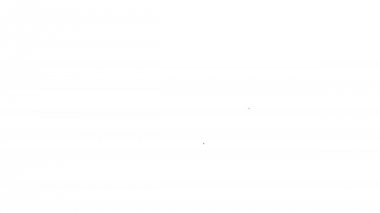 Beyaz arka plan üzerinde Siyah Eko dostu ev hattı simgesi. Yapraklı eko ev. 4k Video hareket grafik animasyon