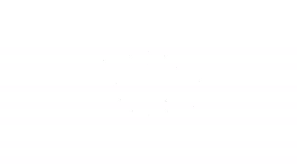 Icône de ligne panneau d'énergie solaire noir sur fond blanc. Animation graphique de mouvement vidéo 4K — Video