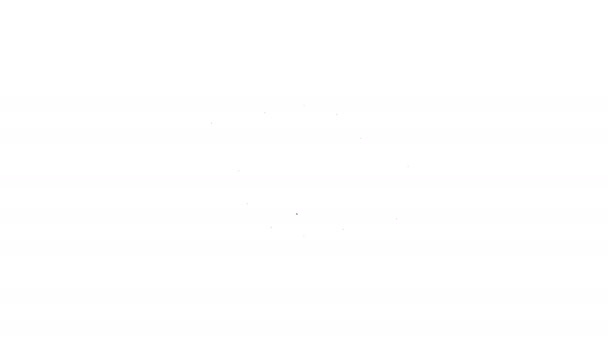 Ícone de linha de painel de energia solar preto no fundo branco. Animação gráfica em movimento de vídeo 4K — Vídeo de Stock