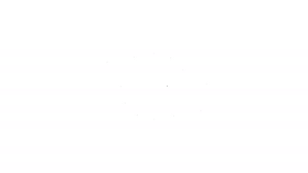 Noir Mignon soleil avec icône de ligne de sourire sur fond blanc. Drôle de soleil souriant. Joyeux sourire ensoleillé. Animation graphique de mouvement vidéo 4K — Video