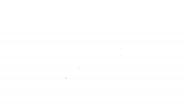Μαύρο εικονίδιο αναγνωριστικό γραμμή γραμμής σήματος σε λευκό φόντο. Μπορεί να χρησιμοποιηθεί για την παρουσίαση, την ταυτότητα της εταιρείας, τη διαφήμιση. κίνηση γραφικού κινουμένων σχεδίων 4K βίντεο — Αρχείο Βίντεο