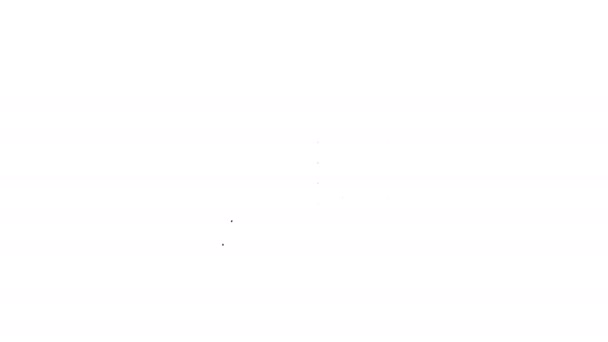 schwarzes Zeilensymbol für Finanzdokumente auf weißem Hintergrund. Rechnung und Geld Ikone. Haushaltsplanung, Geldsparen und Schuldenrückzahlungskonzept. 4k Video Motion Graphic Animation