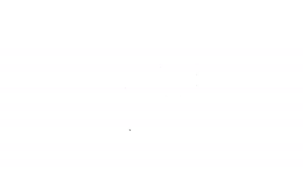 Icono de línea de plantilla de certificado negro sobre fondo blanco. Logro, premio, título, beca, diploma. Certificado de éxito empresarial. Animación gráfica de vídeo 4K — Vídeo de stock