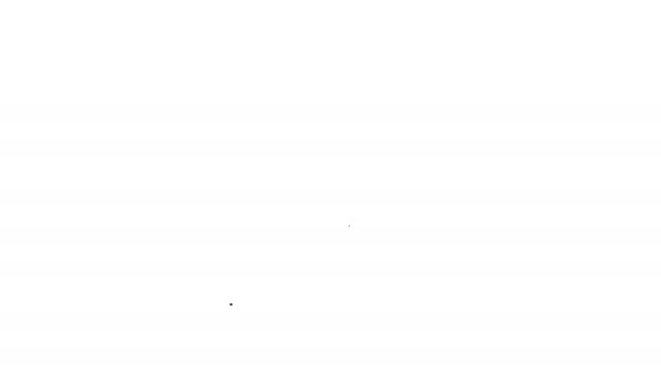 Schwarzes Biokraftstofffass-Zeilensymbol auf weißem Hintergrund. Öko-Bio und Kanister. grüne Umwelt und Recycling. 4k Video Motion Graphic Animation — Stockvideo