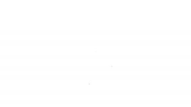 Beyaz arka plan üzerinde siyah Tuvalet kağıdı rulo çizgi simgesi. 4k Video hareket grafik animasyon