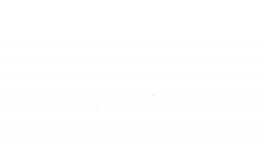 Siyah Ev beyaz arka plan üzerinde koruma hattı simgesi altında. Eve ve kilitle. Koruma, güvenlik, güvenlik, koruma, savunma konsepti. 4k Video hareket grafik animasyon