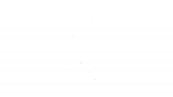Icono de línea de batería negra sobre fondo blanco. Rayo símbolo del perno. Animación gráfica de vídeo 4K — Vídeo de stock