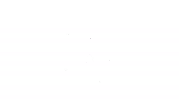 Schwarze Batterie mit Recycling-Symbol Linie Symbol auf weißem Hintergrund. Batterie mit Recycling-Symbol - Konzept für erneuerbare Energien. 4k Video Motion Graphic Animation — Stockvideo