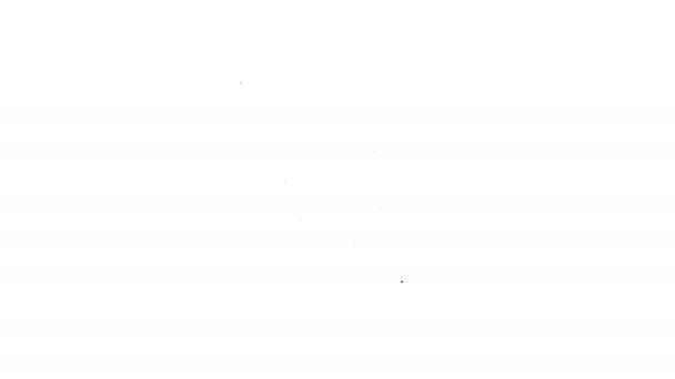 Schwarzer Papierkorb mit Symbolzeilensymbol auf weißem Hintergrund. Mülleimer-Symbol. Mülleimer-Schild. Recyclingkorbschild. 4k Video Motion Graphic Animation — Stockvideo