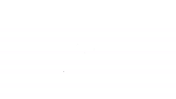 Zwarte thermostaat lijn icoon op witte achtergrond. Temperatuurregeling. 4k video Motion grafische animatie — Stockvideo