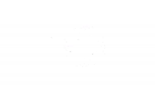 Μαύρο έξυπνο εικονίδιο αρχικής γραμμής σε λευκό φόντο. Τηλεχειριστήριο. κίνηση γραφικού κινουμένων σχεδίων 4K βίντεο — Αρχείο Βίντεο