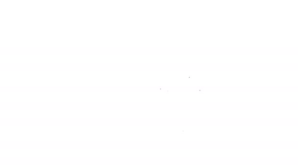 Siyah Ev beyaz arka plan üzerinde koruma hattı simgesi altında. Ev ve kalkan. Koruma, güvenlik, güvenlik, koruma, savunma konsepti. 4k Video hareket grafik animasyon — Stok video