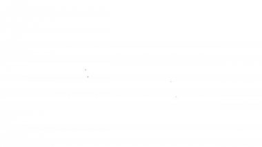 Beyaz arka plan üzerinde Siyah Burger satır simgesi. Hamburger simgesi. Cheeseburger sandviç işareti. 4k Video hareket grafik animasyon