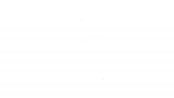 Ikona černé mřížky grilu na bílém pozadí. Oslava grilování v BBQ. 4k video pohybová animace