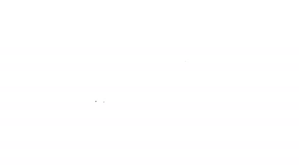Icono de línea de carne de filete negro sobre fondo blanco. Animación gráfica de vídeo 4K — Vídeo de stock