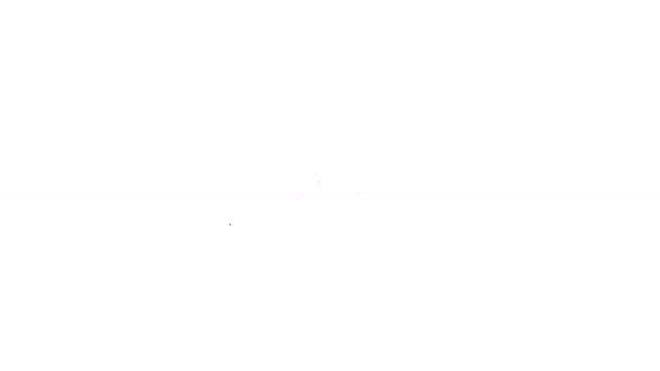 Salsiccia nera con icona della linea di vapore su sfondo bianco. Salsiccia alla griglia e aroma segno. Animazione grafica 4K Video motion — Video Stock